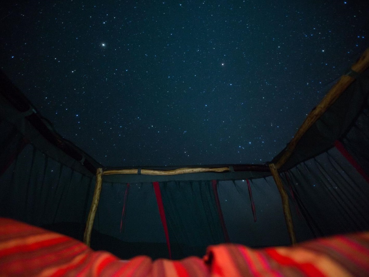 Star gazing from a bed at Loisaba Star Beds in Kenya