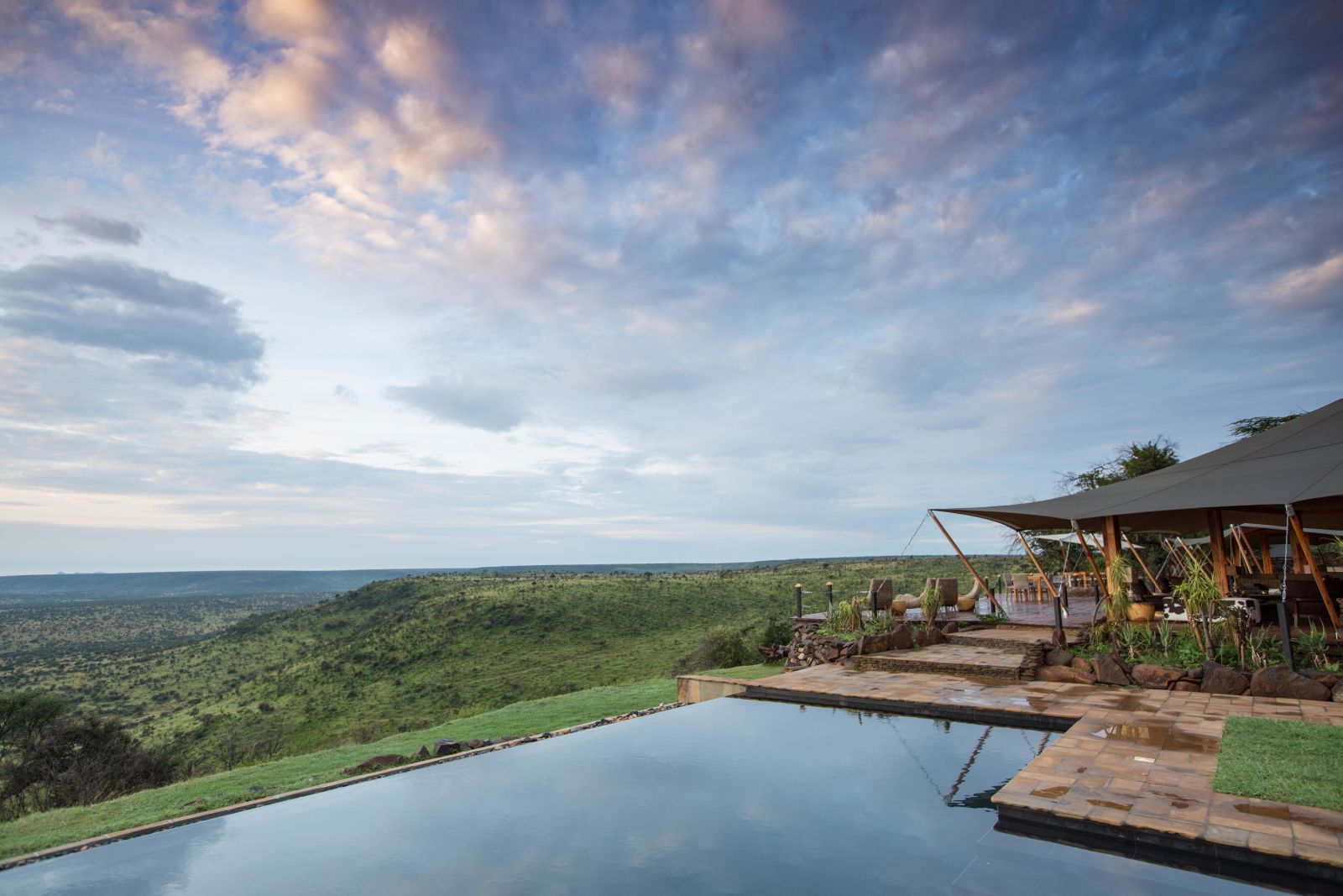 Pool view at Loisaba Tented Camp in Kenya