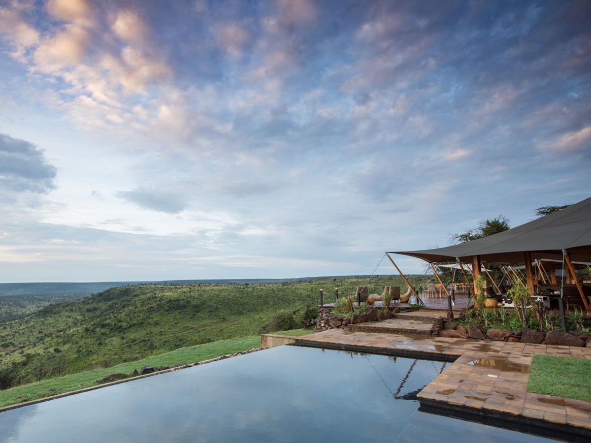 Pool view at Loisaba Tented Camp in Kenya
