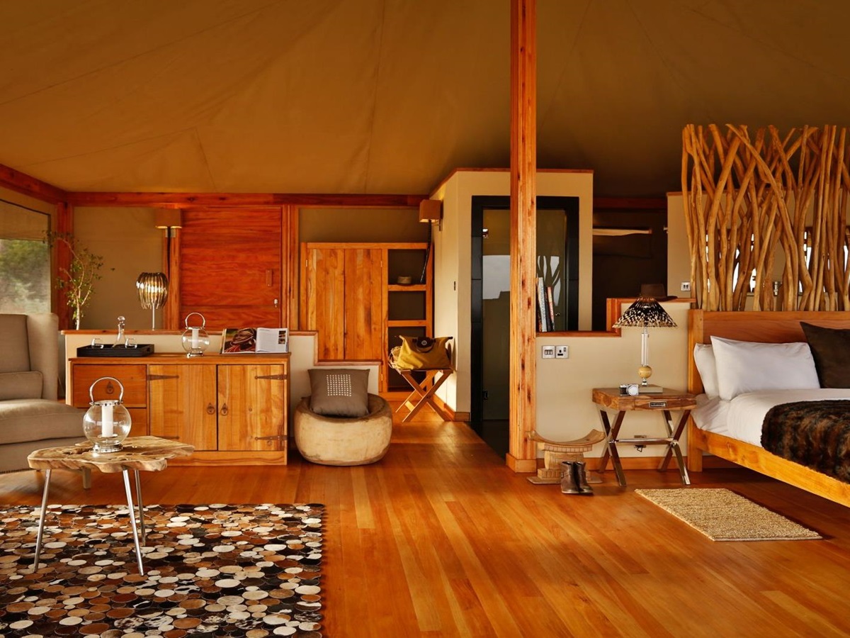 Tent interior at Loisaba Tented Camp in Kenya