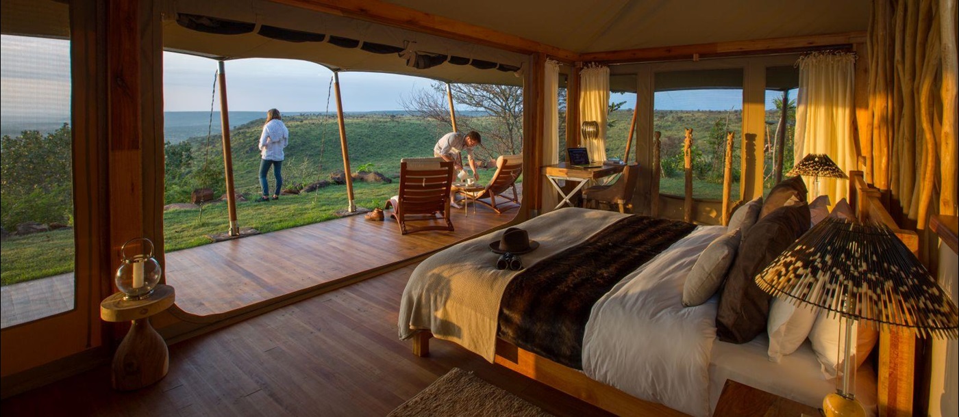 View from tent at Loisaba Tented Camp in Kenya
