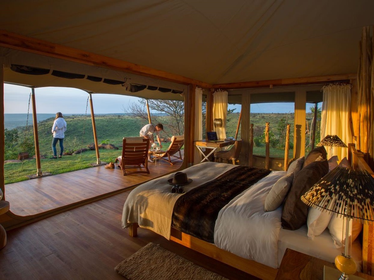 View from tent at Loisaba Tented Camp in Kenya