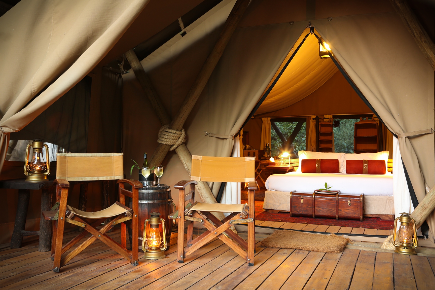 a double tent at Mara expedition camp, kenya
