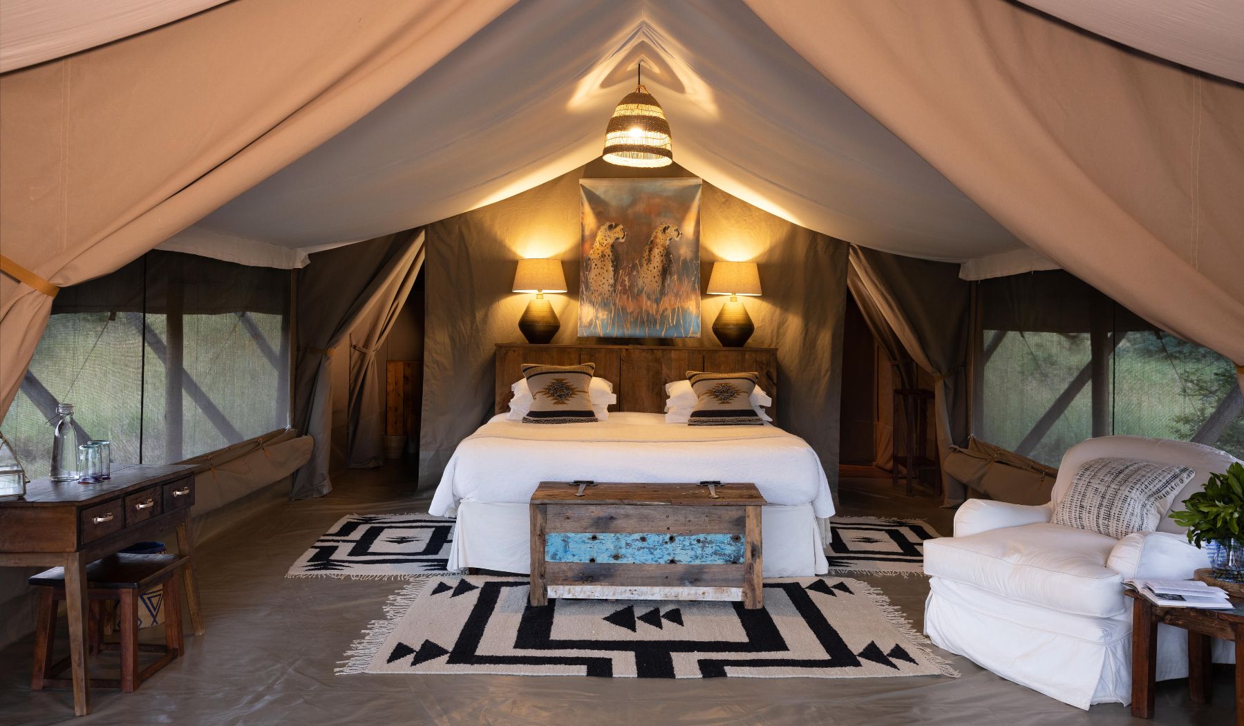 Guest tent bedroom at Offbeat Ndoto in Kenya