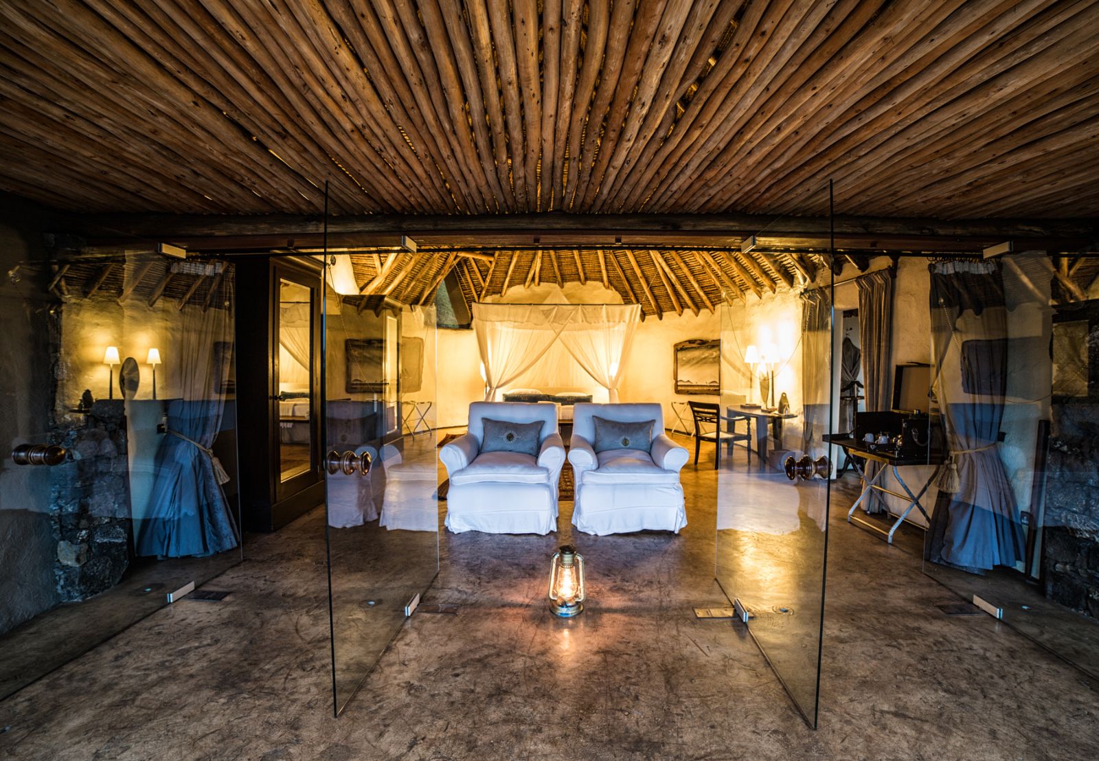 View into a Luxury Suite at luxury lodge Ol Donyo in Kenya