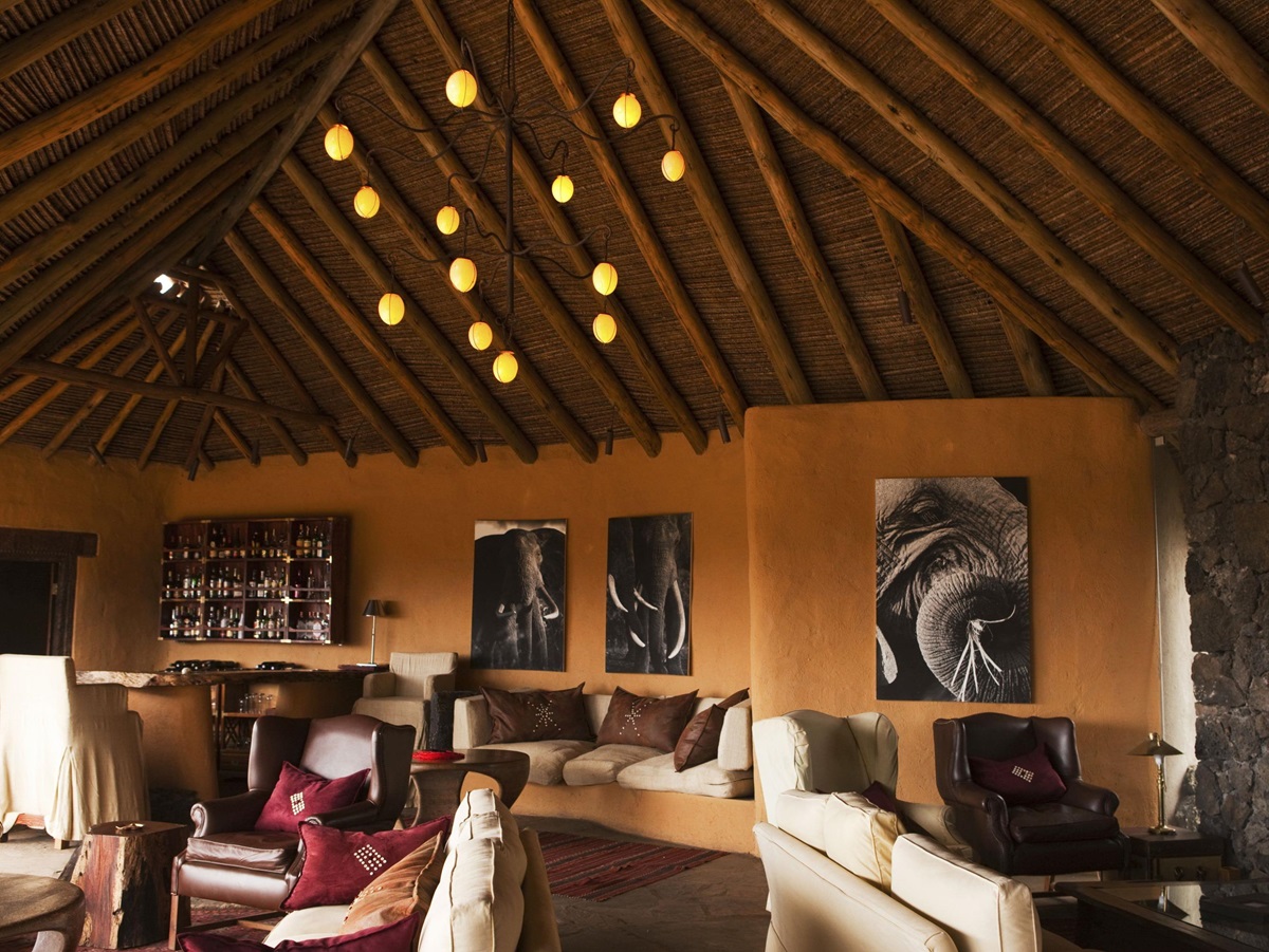 interior of Ol Donyo Lodge, Kenya