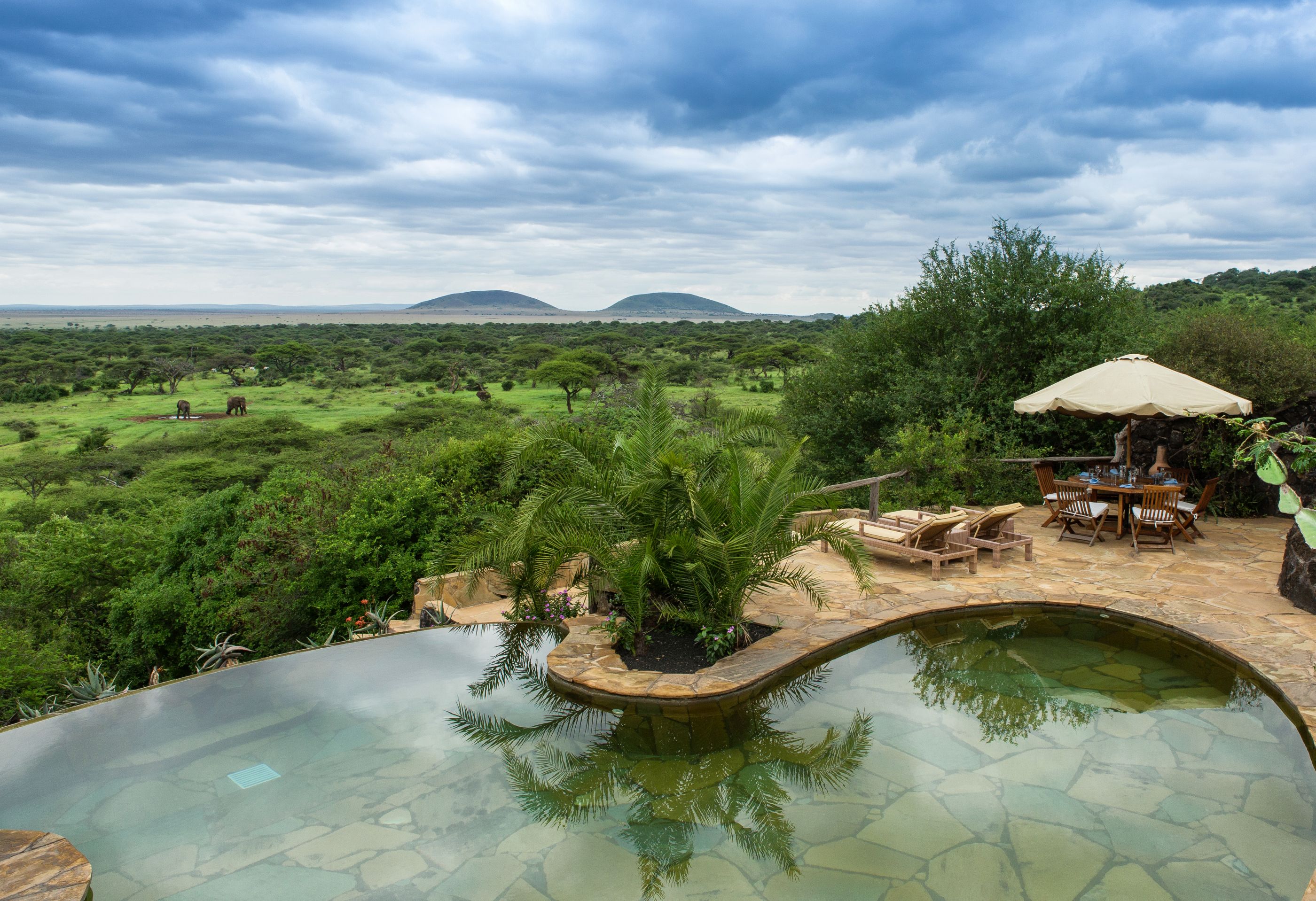 swimming pool at Ol Donyo Lodge, Kenya