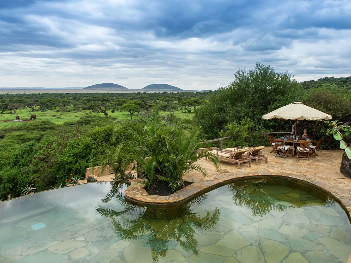 swimming pool at Ol Donyo Lodge, Kenya