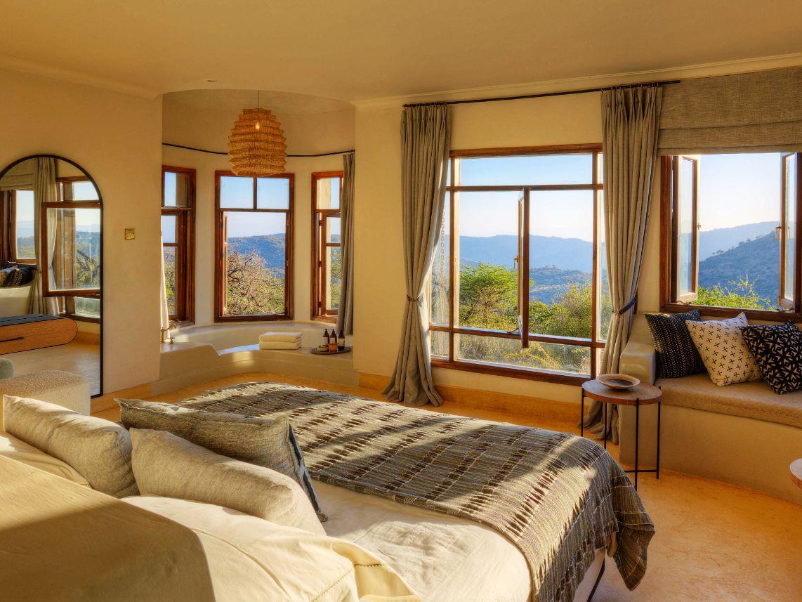 Bedroom of Boscia cottage at Ol Lentille in Kenya