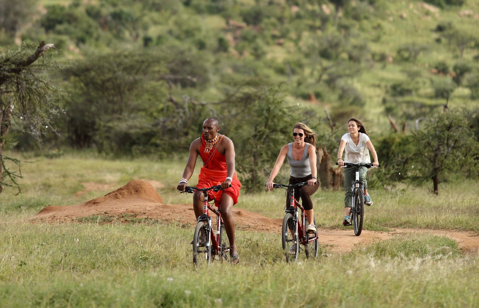 Mountain biking at Ol Lentille with guide in Kenya