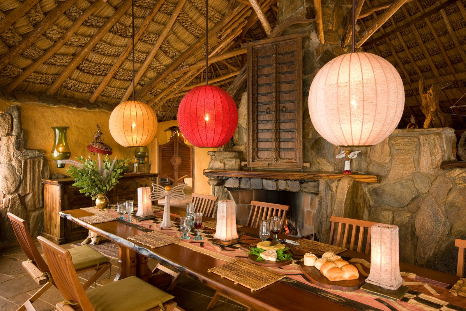 Dining room at Ol Malo House in Kenya 