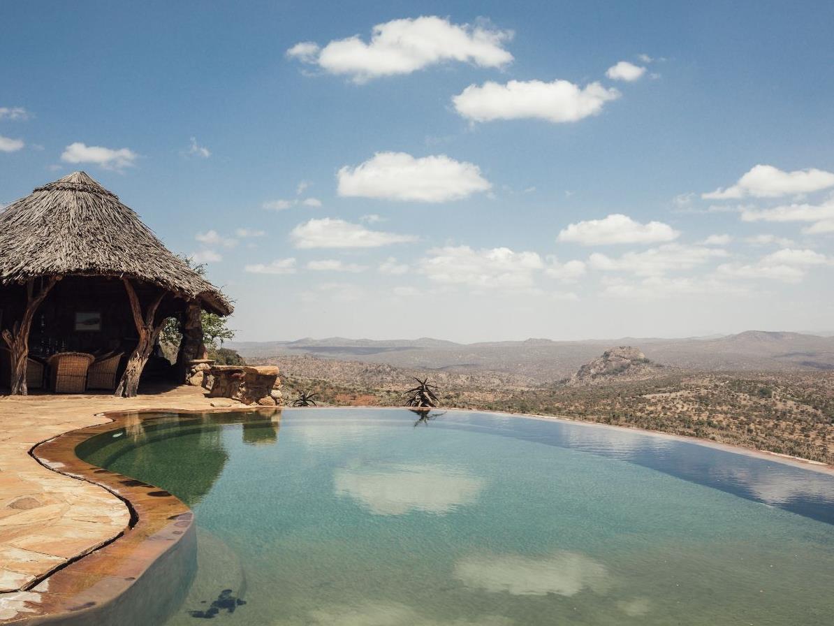 View from the pool at Ol Malo Lodge, Kenya