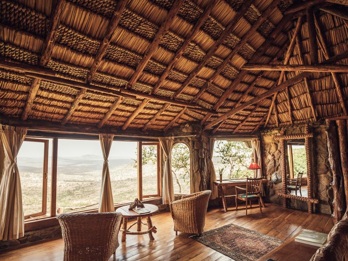 View from the bedroom at Ol Malo Lodge, Kenya