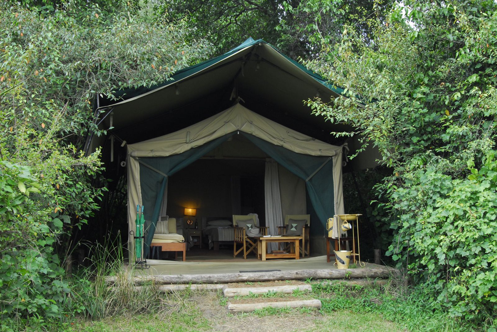 Exterior of a tent at Rekero Camp in Kenya 