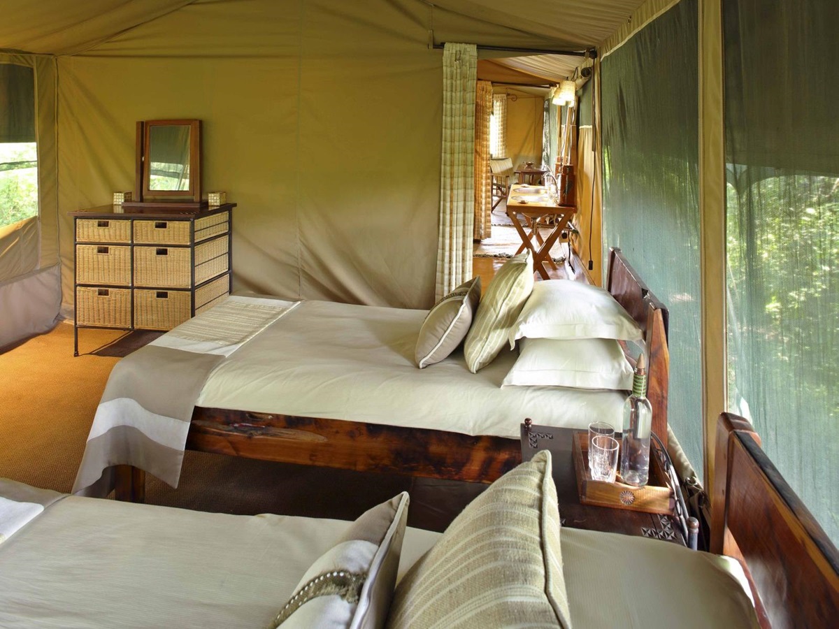 Kids bedroom in the family tent at Rekero Camp in Kenya