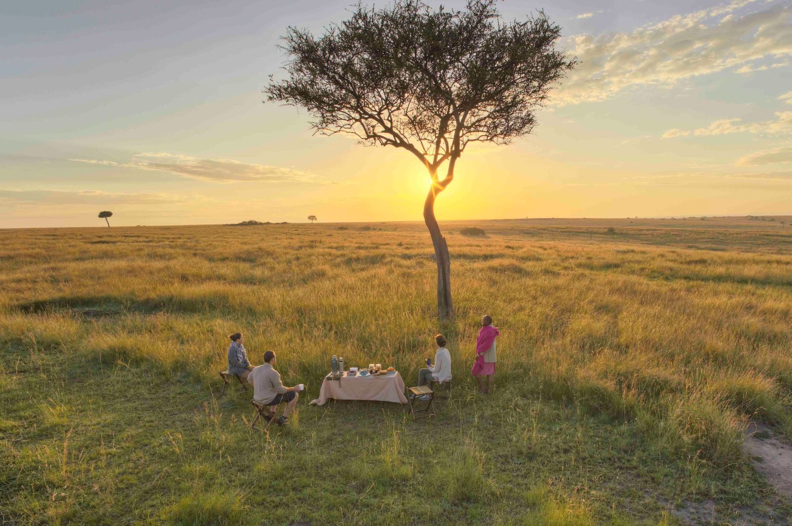 Sunrise breakfast at Rekero Camp in Kenya 