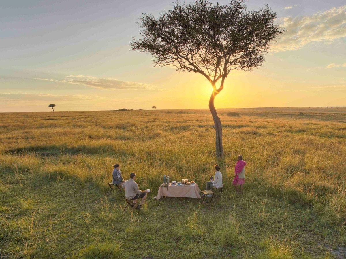 Sunrise breakfast at Rekero Camp in Kenya