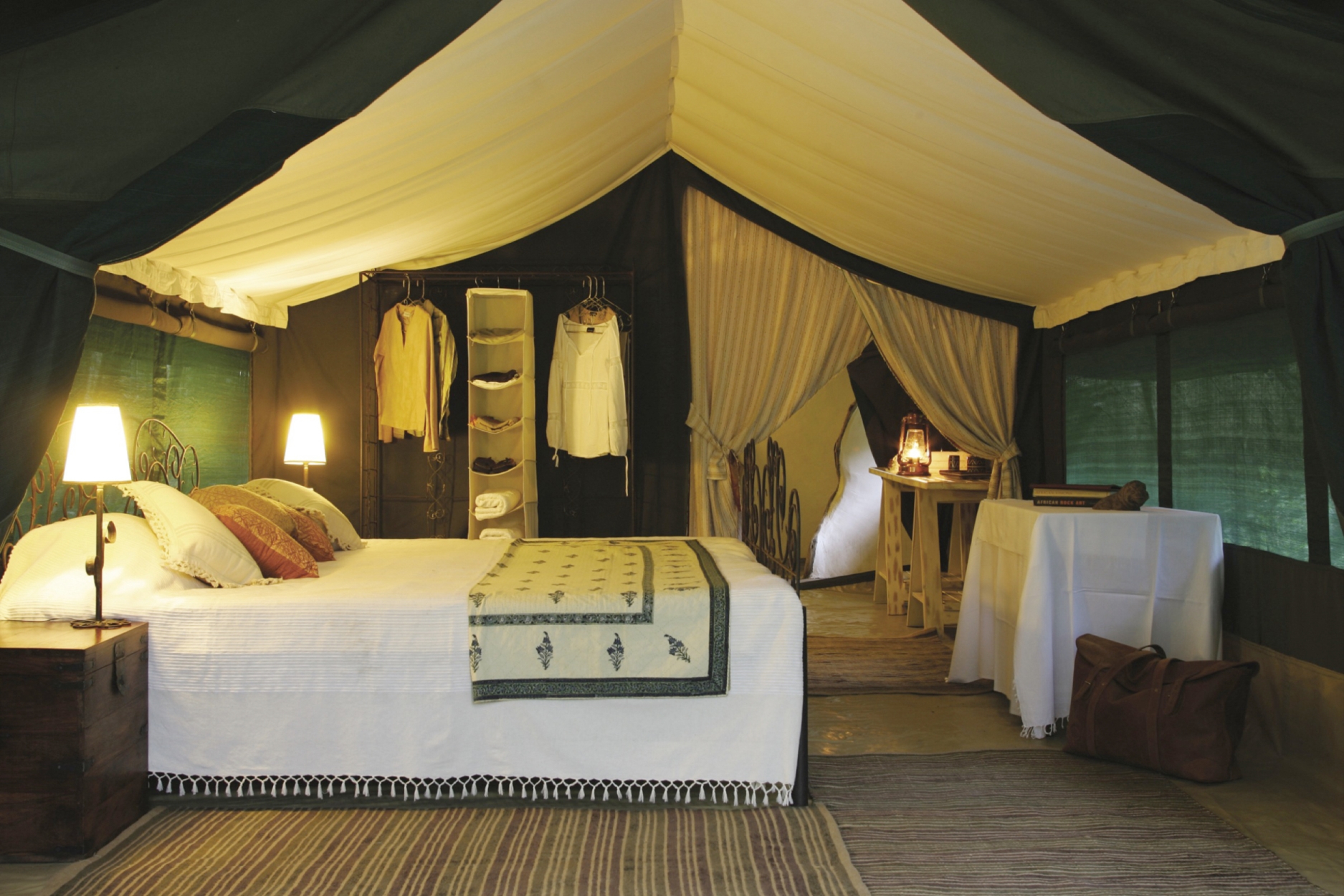 Tent interior at Richards Camp, Kenya