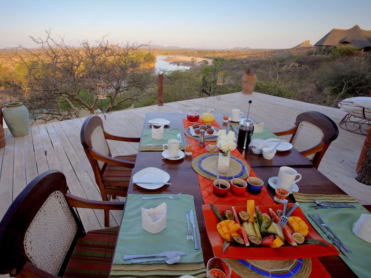 Al fresco breakfast at Sasaab in Kenya