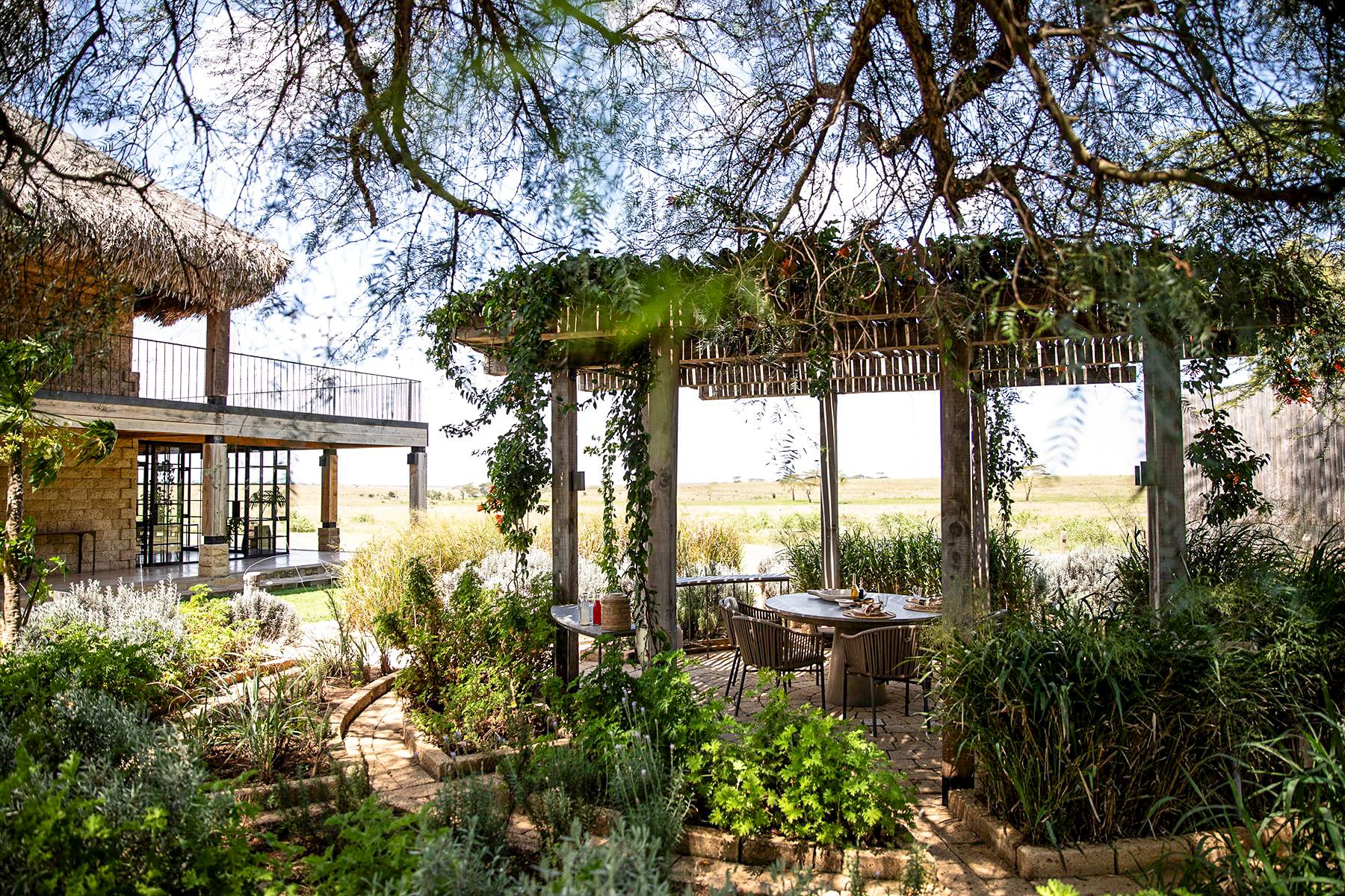 Alfresco dining area at Segera Camp in Kenya