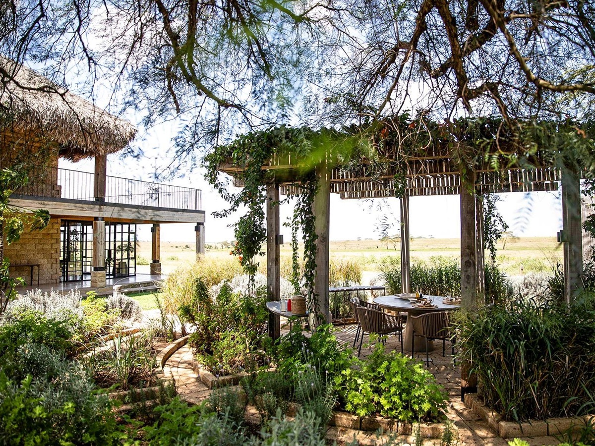 Alfresco dining area at Segera Camp in Kenya