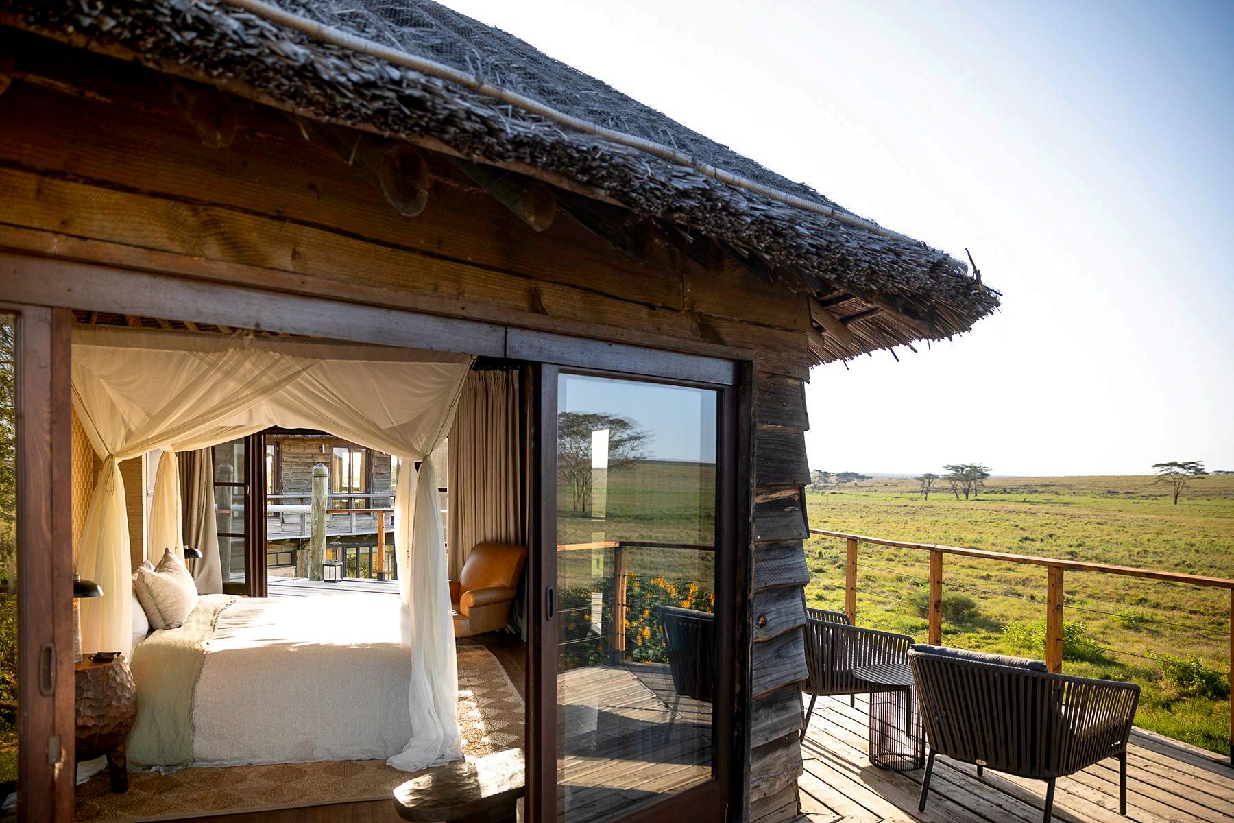 Views from a guest bedroom at Segera Camp in Kenya