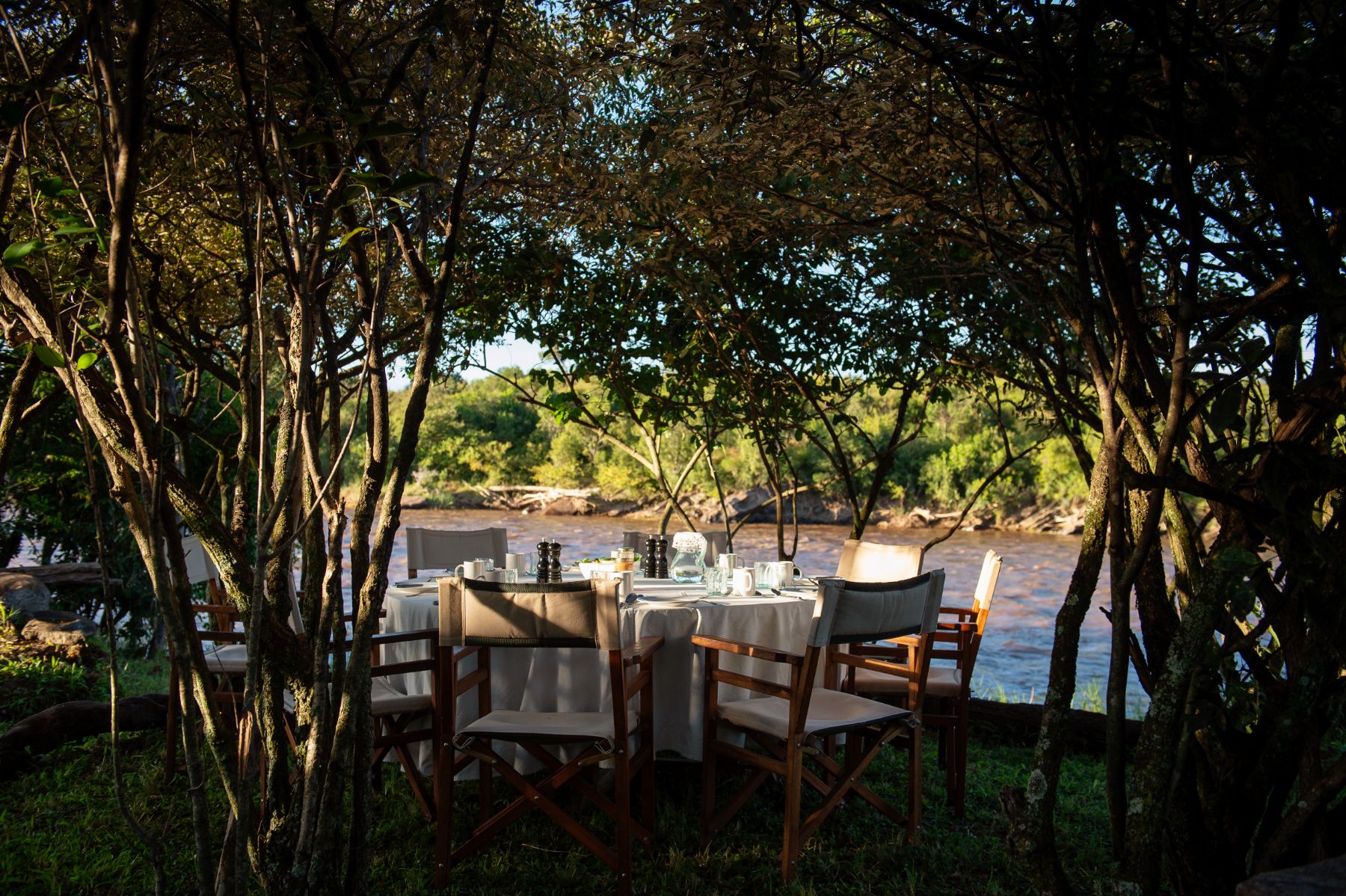 Outdoor dining at Serian's Nkorombo Camp in Kenya