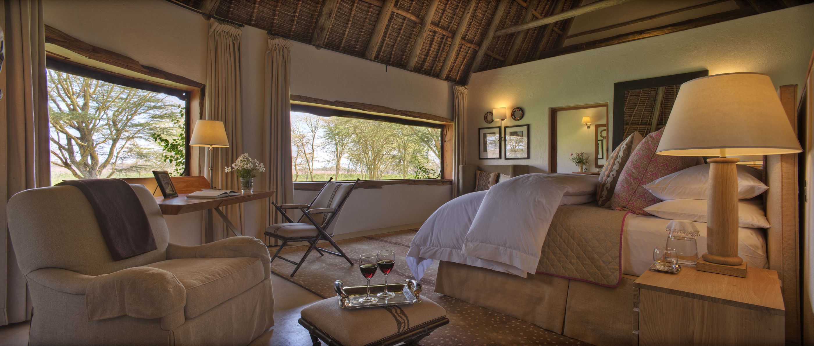 Double bedroom in Sirikoi House, Kenya