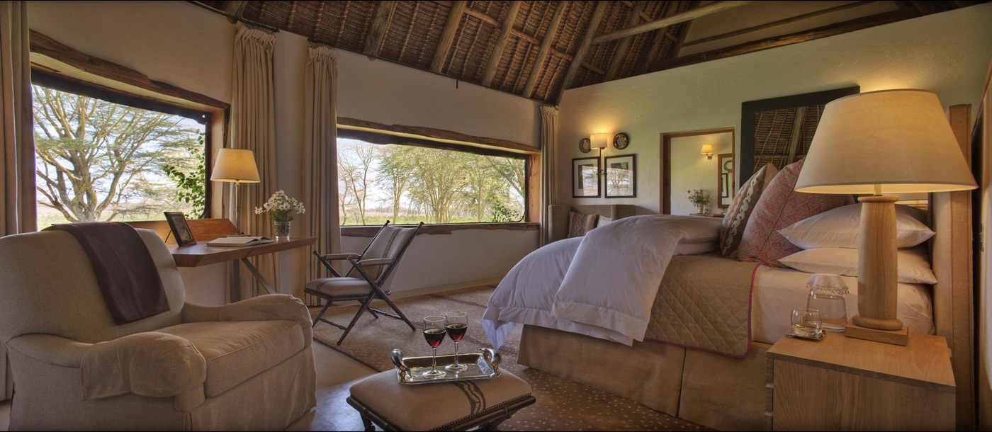 Double bedroom in Sirikoi House, Kenya