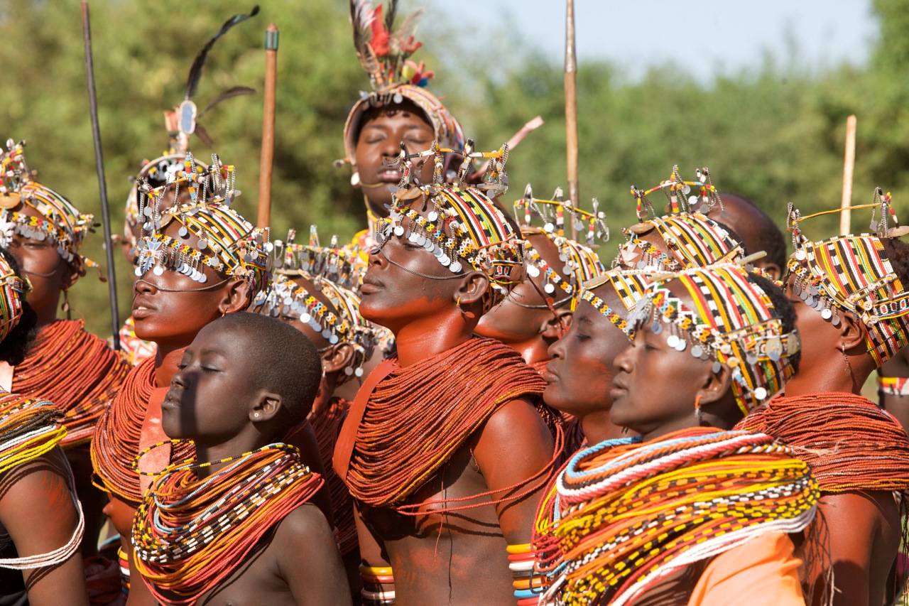 rendille dancers near Sirikoi House, Kenya