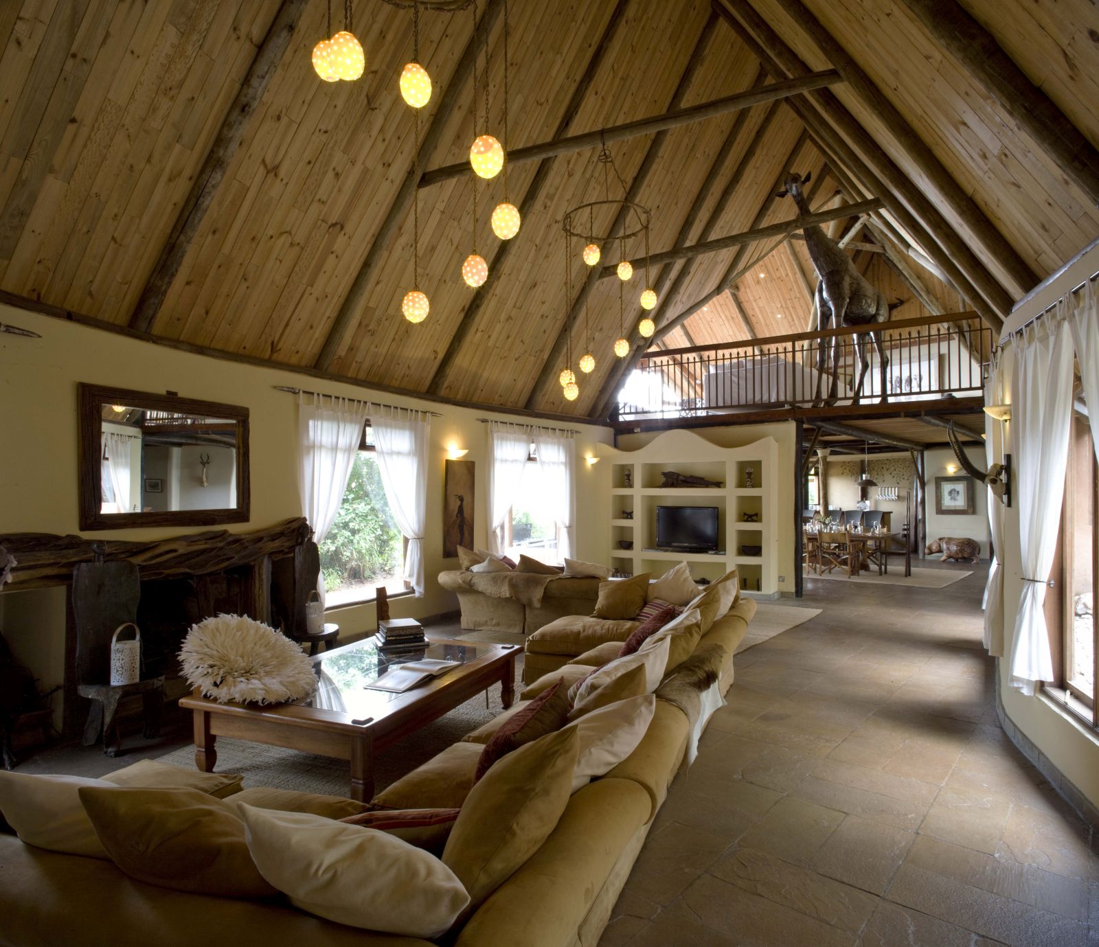 Living area of Cottar's Bush Villa in the Maasai Mara Kenya