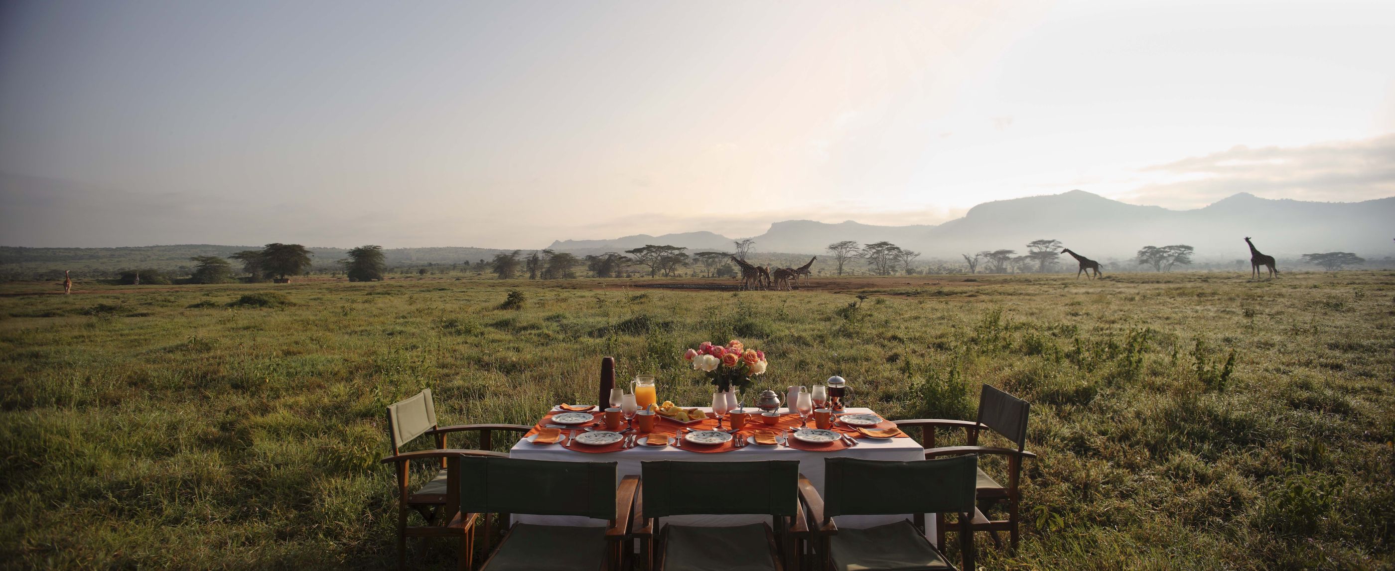 Breakfast on the plains at Enasoit in Kenya