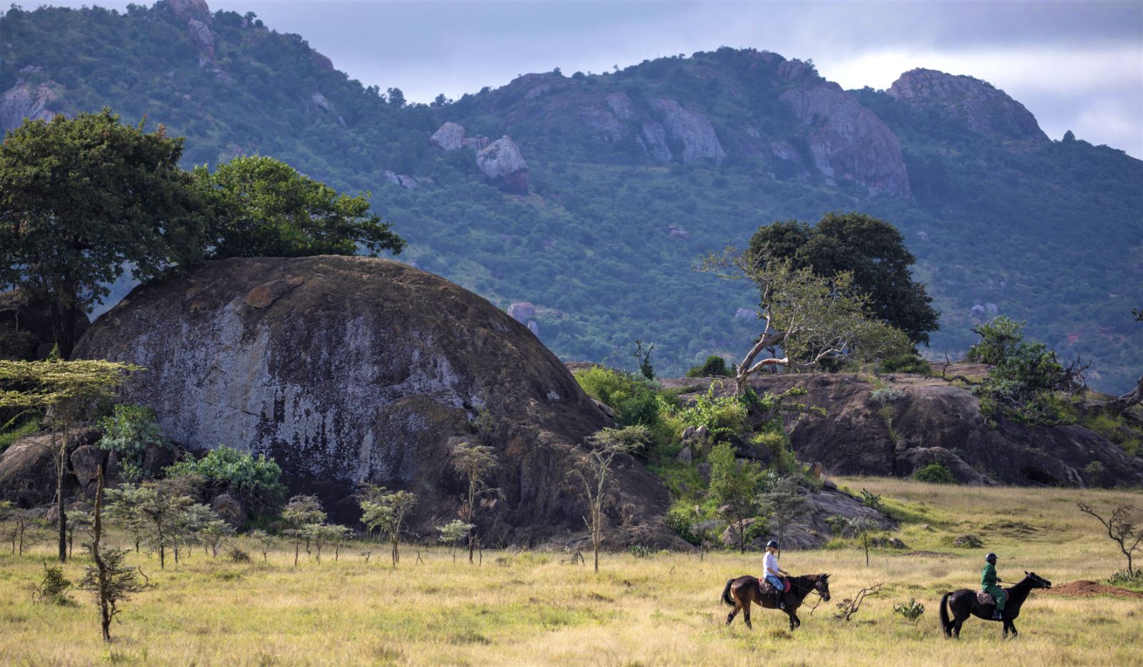 Riding on the grounds of Enasoit private house on the Laikipia Plateau in Kenya