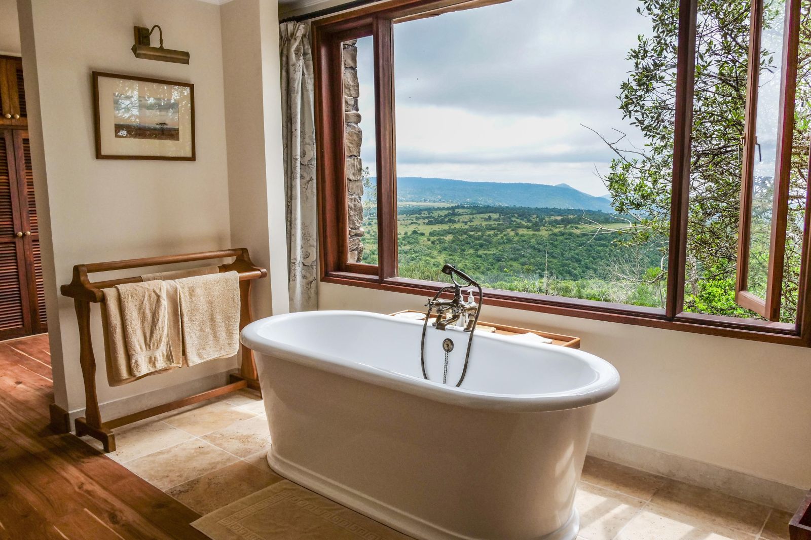 Guest suite bathroom at Laragai House on the Borana Conservancy in Kenya