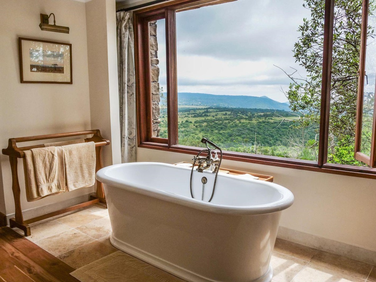 Guest suite bathroom at Laragai House on the Borana Conservancy in Kenya