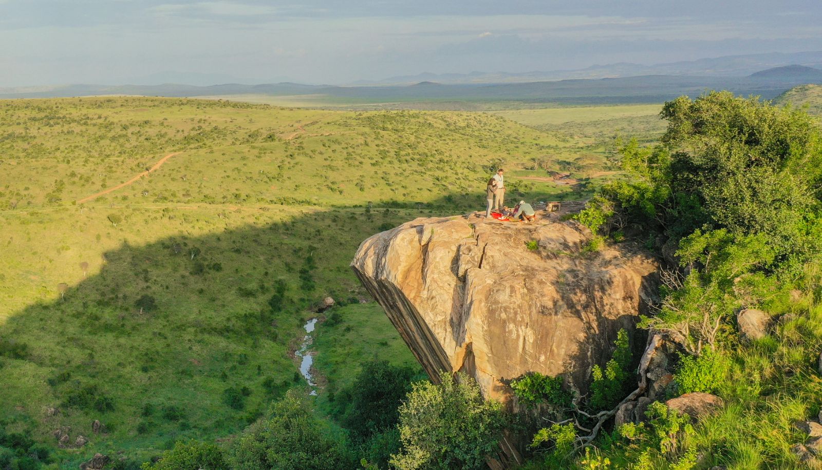Clifftop picnic on the grounds of Laragai House on the Borana Conservancy in Kenya