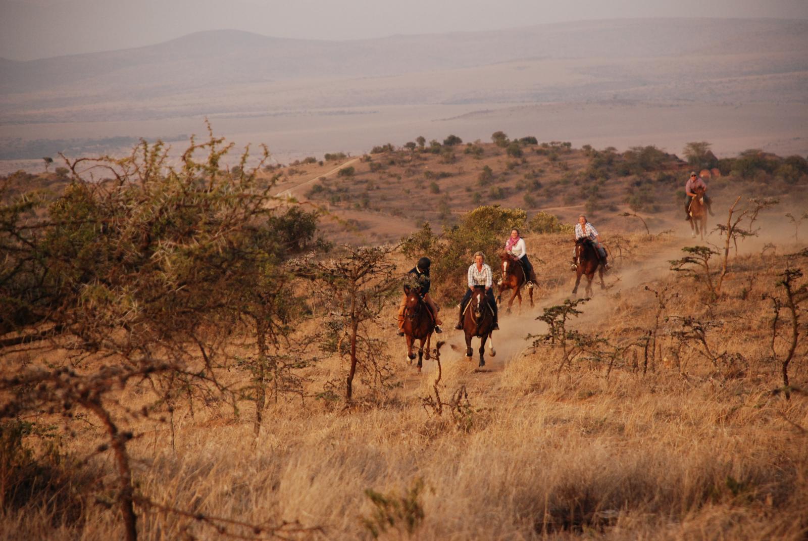 Horse riding on the plains at Laragai House, Kenya