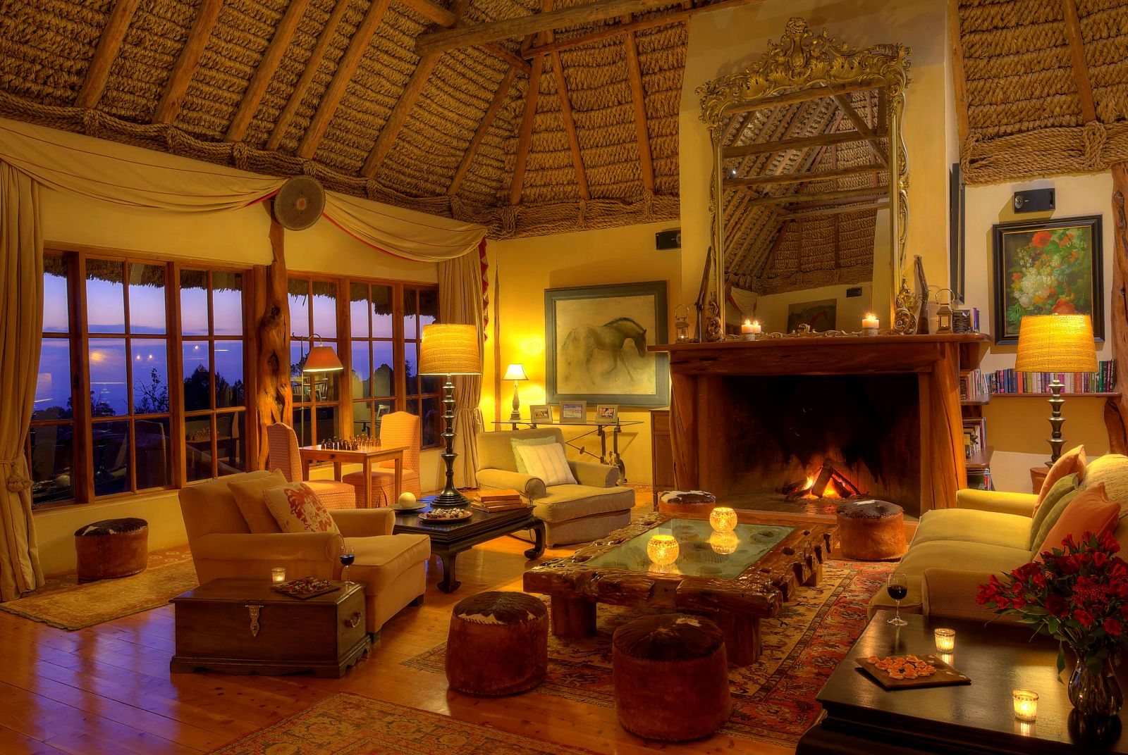 Guest lounge at Laragai House on the Borana Conservancy in Kenya