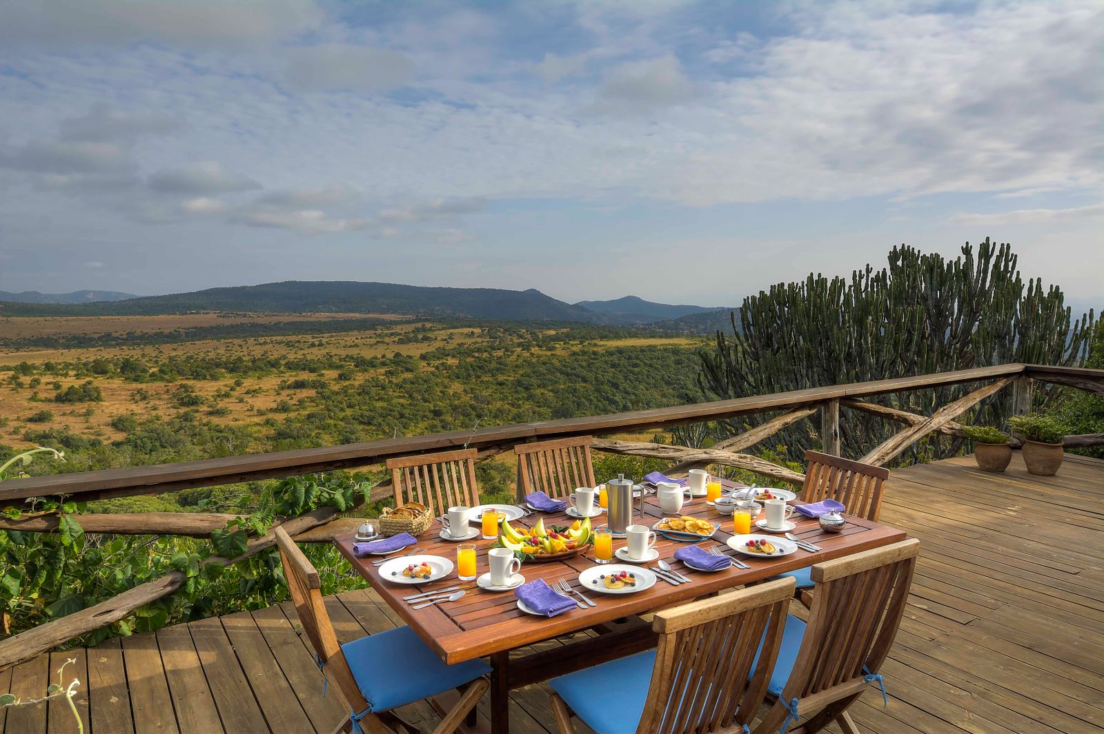 Alfresco dining with views of the Borana Conservancy at Laragai House in Kenya
