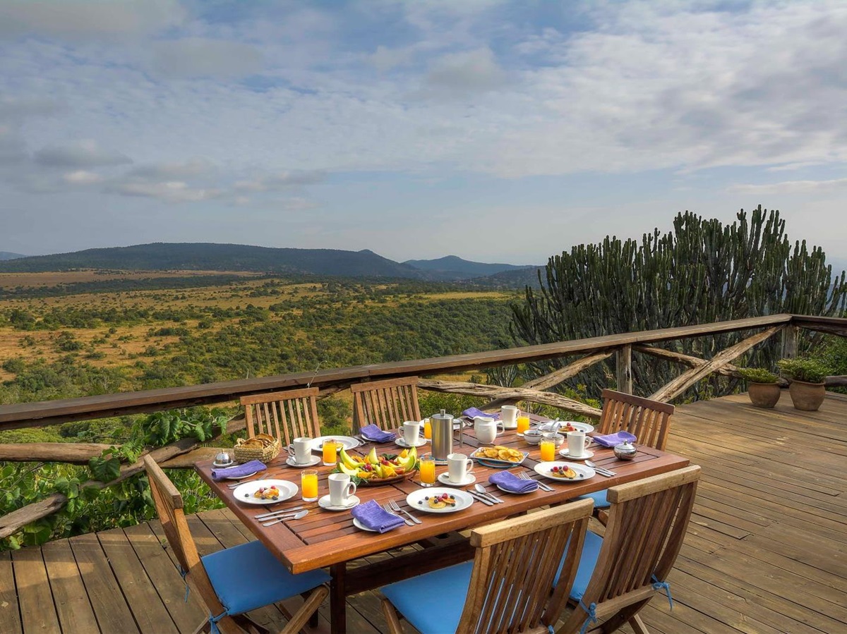 Alfresco dining with views of the Borana Conservancy at Laragai House in Kenya