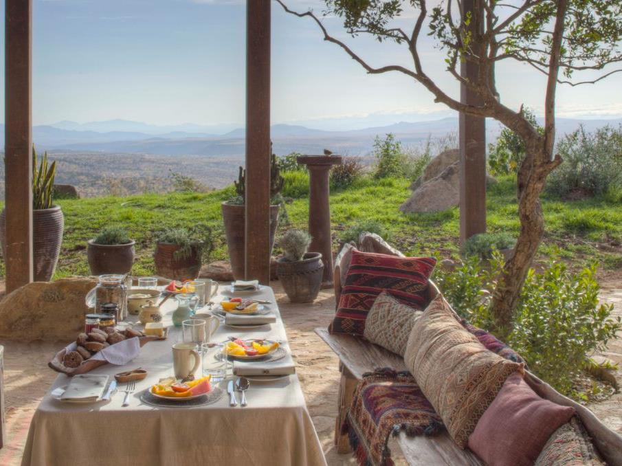 Main house terrace at Lengishu in Laikipia in Kenya