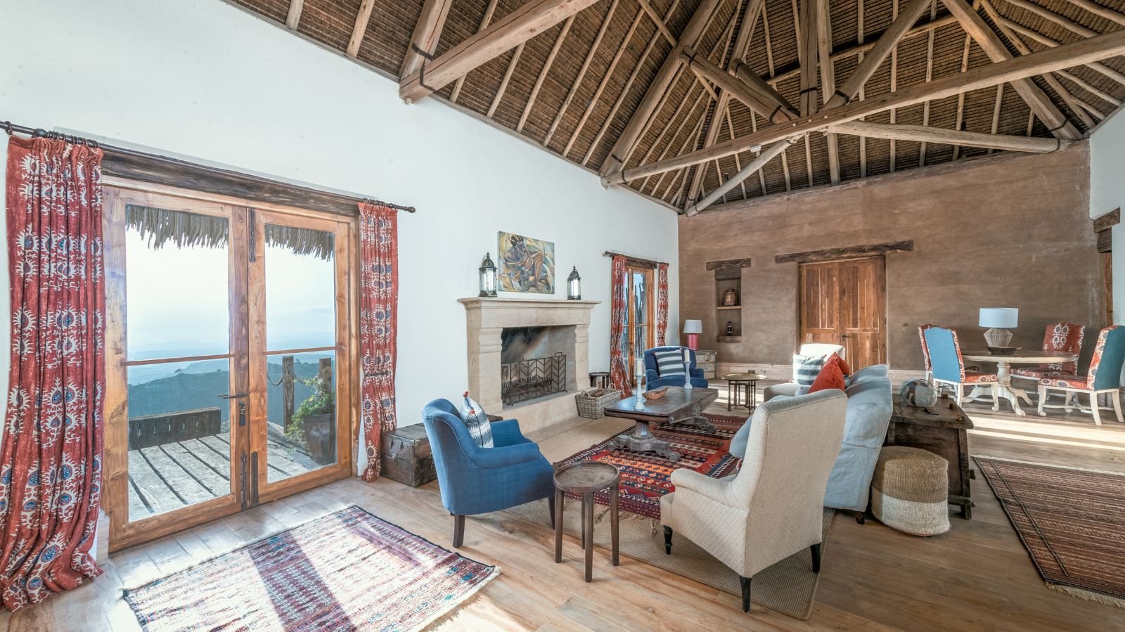 Cottage lounge at Lengishu in Laikipia in Kenya