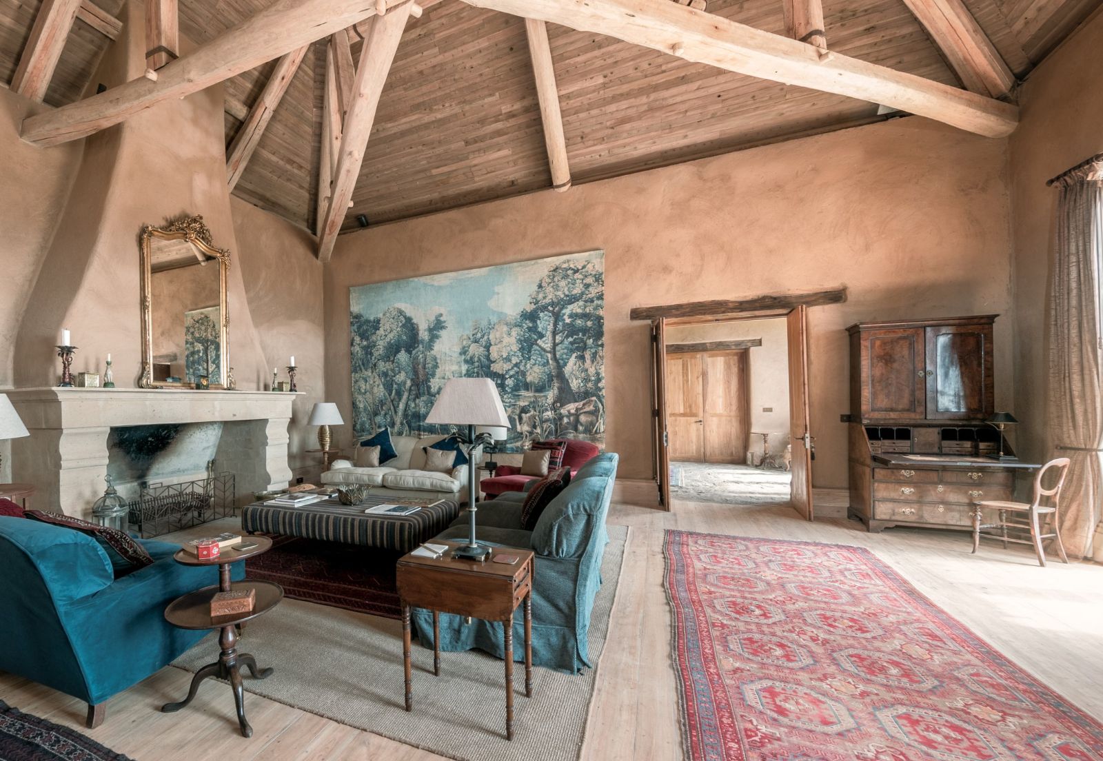 Main lounge at Lengishu private house in Laikipia in Kenya