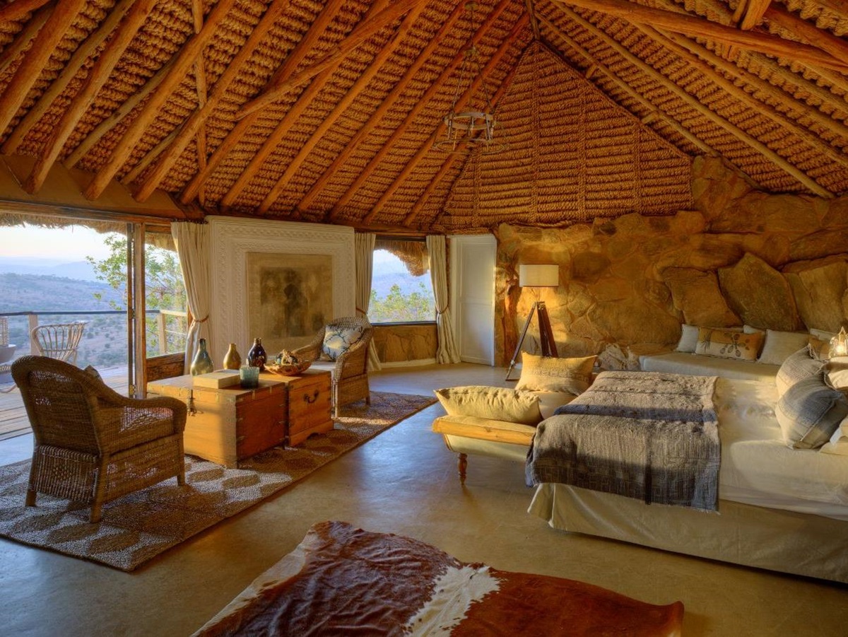 Acacia guest bedroom at Ol Lentille private house on the Laikipia Plateau in kenya