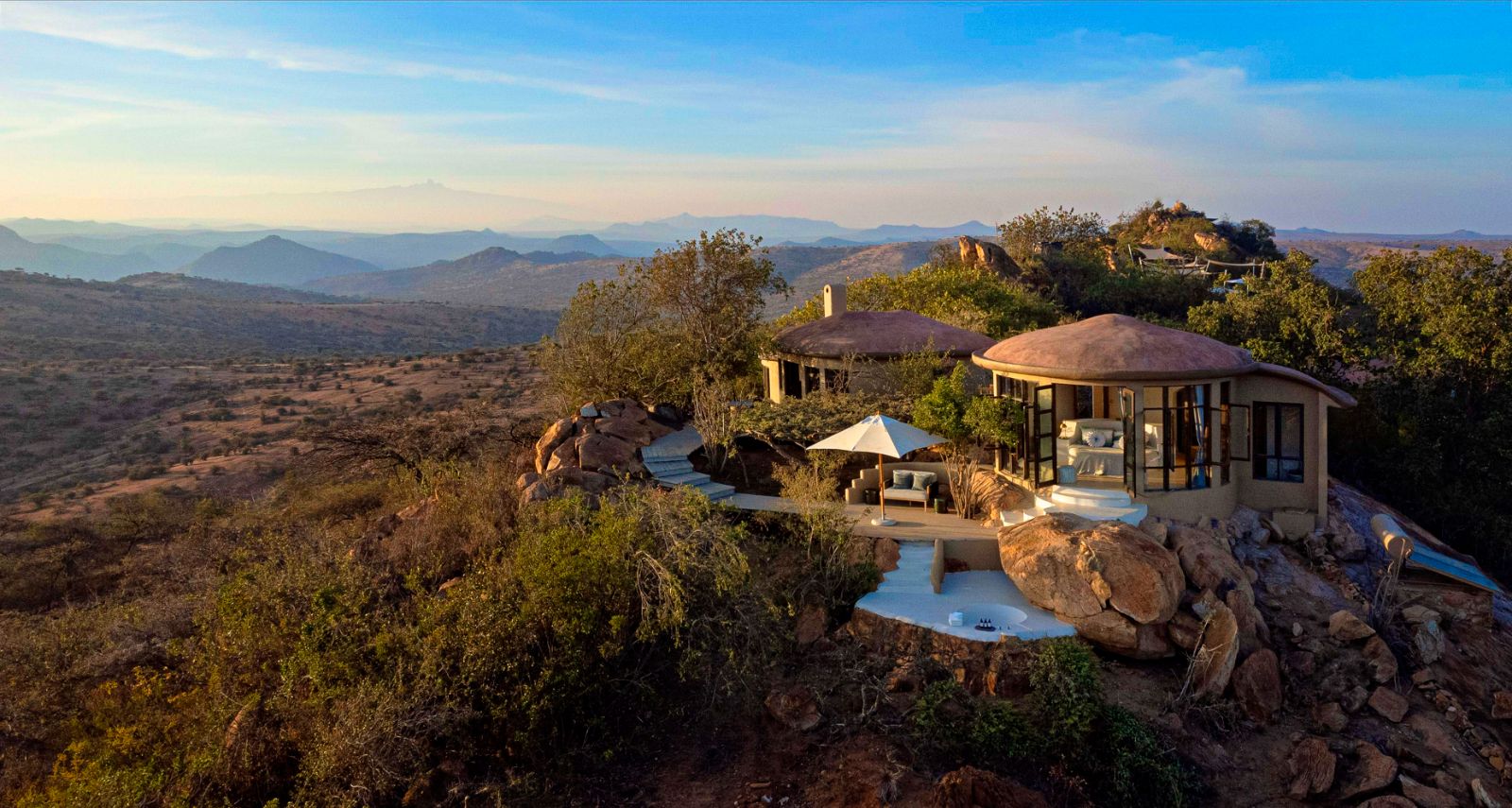 Exterior view of Ol Lentille private house on the Laikipia Plateau in kenya