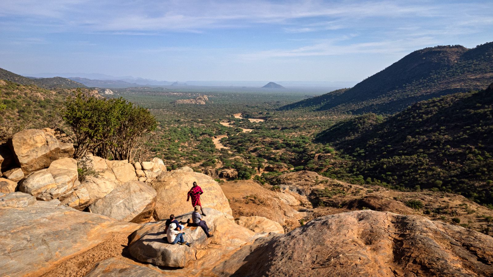 Guided hike across the Laikipia Plateau from the Ol Lentille private house in Kenya