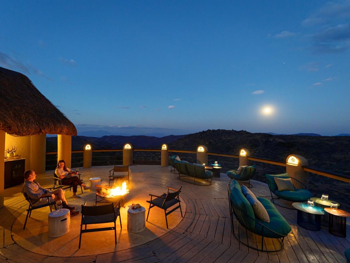 Roof bar at Ol Lentille on the Laikipia Plateau in Kenya