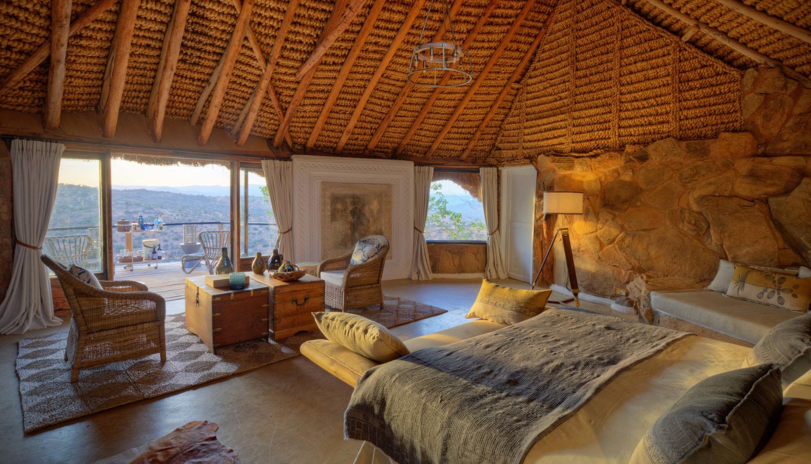 Guest room with view at Ol Lentille on the Laikipia Plateau in Kenya