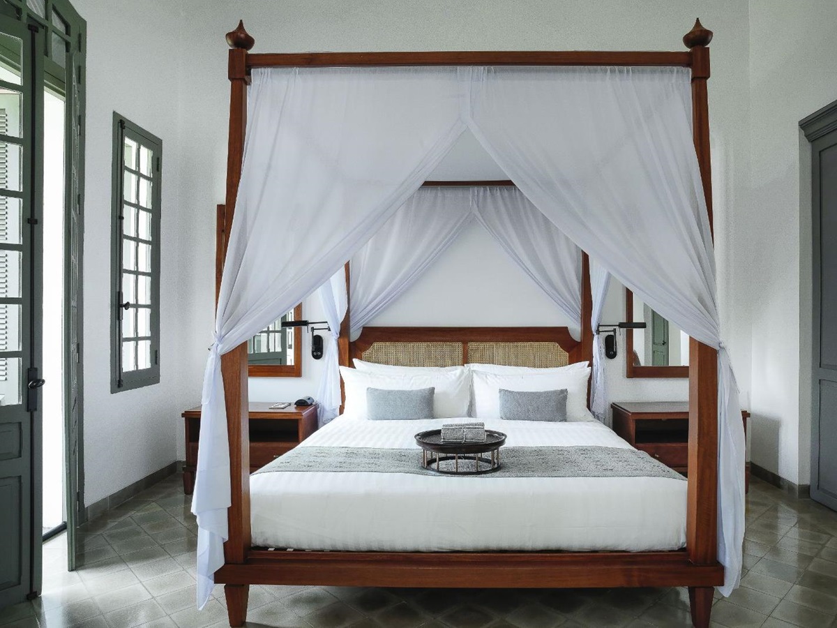 Interiors of a pool suite at Amantaka in Luang Prabang Laos