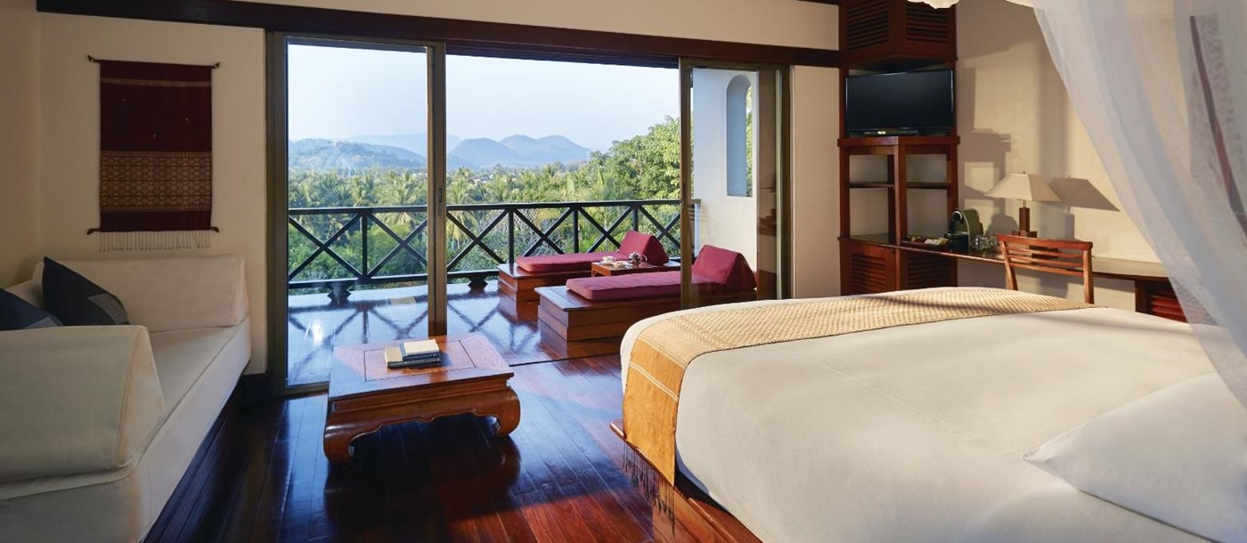 Guest suite with deck at La Residence Phao Vao in Luang Prabang, Laos